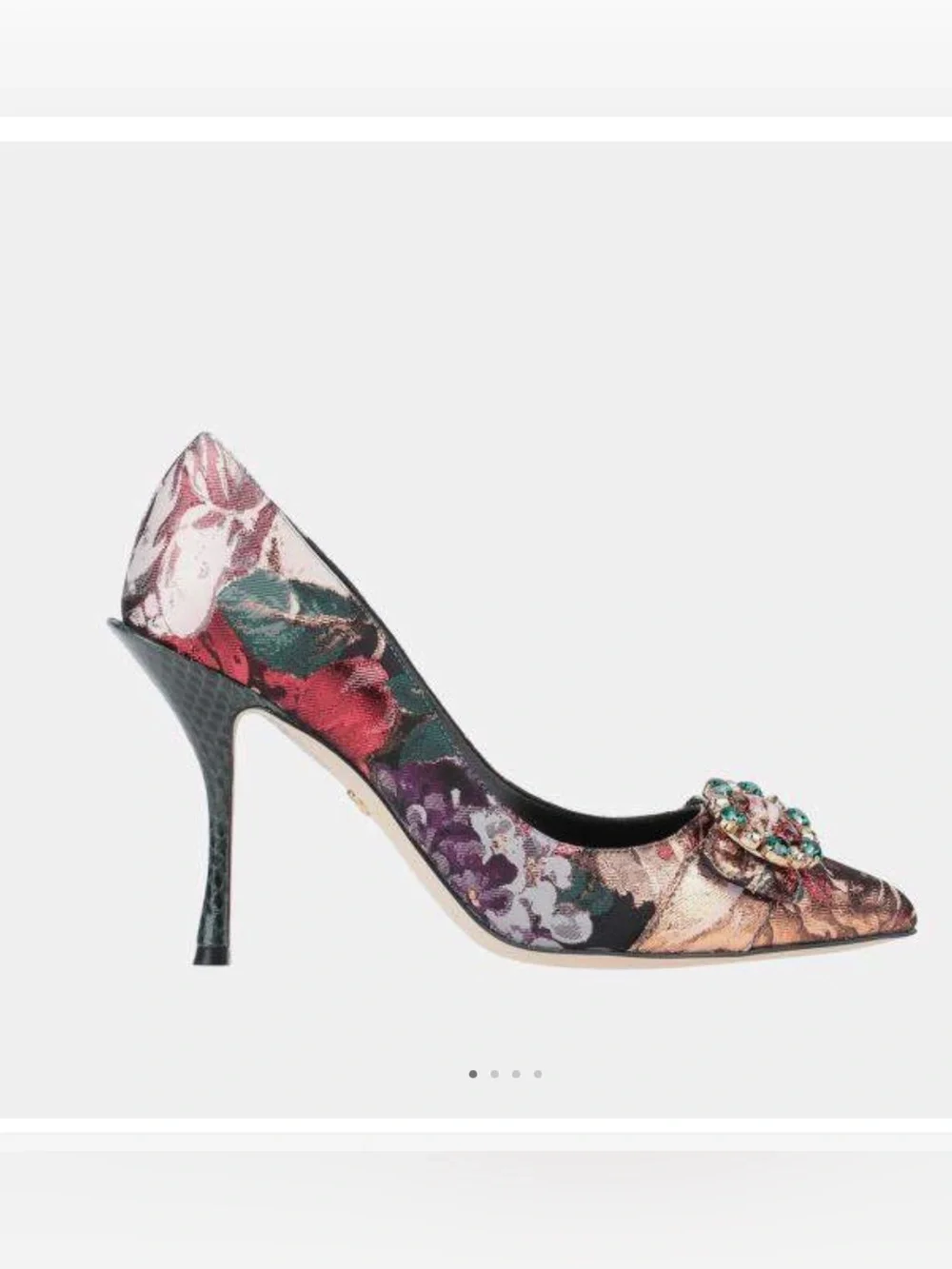 Dolce & Gabbana Snakeskin and Brocade Fabric Pumps